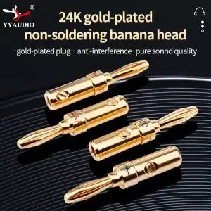 바나나 플러그 4mm 합금 금박 스피커 케이블 와이어 커넥터 어댑터 8pcs