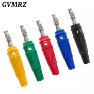 5PCS 4MM 바나나 플러그 커넥터 솔더리스 비디오 뮤지컬 스피커 스택형 케이블 와이어 핀 레드 블랙 블루