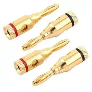 12pcs 24k 금도금 뮤지컬 케이블 와이어 바나나 플러그 오디오 스피커 커넥터 도금 핀