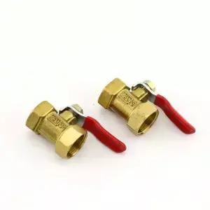 공압 1/4 3/8 인치 1/2 BSP 암 스레드 미니 볼 밸브 황동 커넥터 조인트 구리 피팅 커플러 어댑터 물 공기