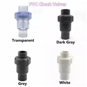 1PC 20 25 32 40 50mm UPVC 볼 체크 밸브 수직 배기 정원 관개 수족관 어댑터 PVC 파이프 커넥터