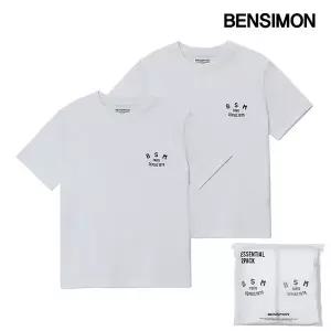 벤시몽 에센셜 반팔 라운드 티셔츠 2팩 BSPPTS541WW 762025