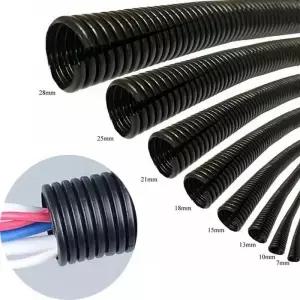 3미터 분할 와이어 직기 도관 폴리에틸렌 튜브 검정색 슬리브 OD 7 10 13 15 18 25 28mm