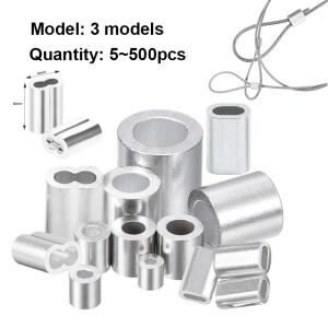 5-500pcs 알루미늄 압착 슬리브 단일/이중 구멍 튜브 와이어 커넥터 액세서리 M1-M12