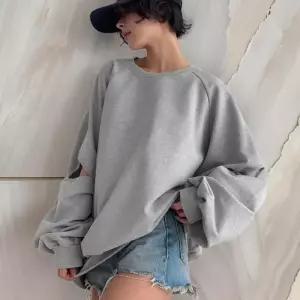 [옷자락]여자 퍼프 무지 컷팅긴팔 나그랑 오버핏 맨투맨