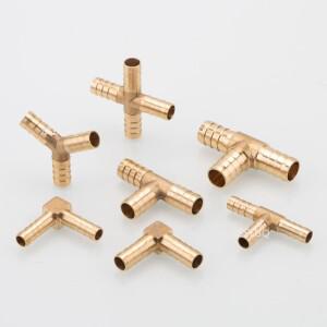 티T  3 방향 황동 파이프 피팅 커넥터 어댑터 4mm 5mm 6mm 8mm 10mm 호스 바브