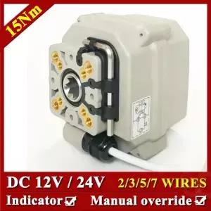 ISO5211 F03 F05 밸브 액추에이터 전기 모터 드라이브 헤드 수동 오버라이드 포함 15Nm DC12V AC24V