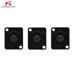 1Pc D 형 DIN 커넥터 5Pin 소켓 패널 마운트 케이블 납땜 디지털 마이크 변환기