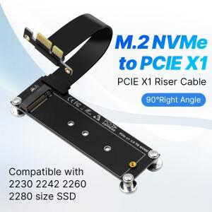 PCI-E 3.0 X1 - M.2 NVMe SSD 라이저 카드 어댑터 10CM 연장 케이블 M Key NVMe/NGFF 지원 데스크탑 PC 호