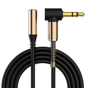 3.5mm 잭 AUX 오디오 남성-여성 연장 케이블 90도 직각 보조 스피커 PC 헤드폰