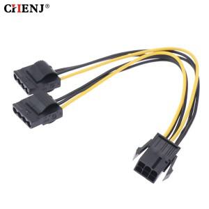 암그래픽 카드 GPU-Molex IDE 듀얼 2X4 핀 암-전원 공급 케이블  PCIe 6 수-4 암  1 개