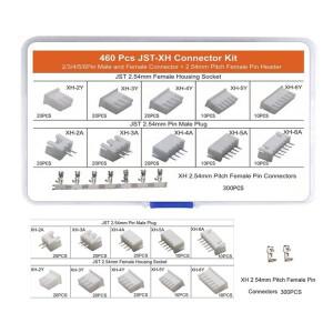 460 피스 2.54mm JST-Xhp 호환 2/3/4/5/6 핀 하우징  JST XH Male/ Female 헤더  와이어 커넥터 키트