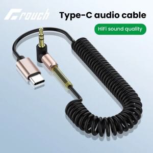 Type-C/3.5MM ~ 3.5MM 오디오 케이블 유연한 자동차 스프링 AUX 어댑터 (휴대폰 태블릿 용) 스피커 헤드폰