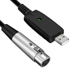 USB 마이크 케이블 남성-XLR 여성 링크 변환기 어댑터 노래방 OR 녹음용 스튜디오 오디오