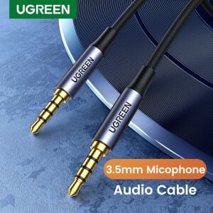 UGREEN-3.5mm Aux 케이블 4 극 TRRS 도체 보조 수-수 스테레오 잭  HiFi 지원 마이크 기능 오디오
