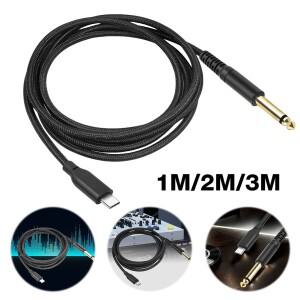 1/2/3M 타입 C에서 6.35mm AUX 잭 코드로 변환  금도금 커넥터 포함  1/4 인치 TS에서 USB-C 오디오 케이블