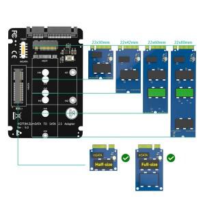 M.2 NGFF-SATA 어댑터 MSATA-USB SATA 3.0 변환기 외부 2-in-1 m.2 USB 라이저 카드