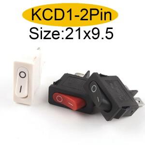 푸시 버튼 스위치  2 핀 로커 KCD1 스냅인 온 오프 5 개  10 21x9.5mm  핀  6A  250V  10A  125V