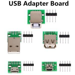 마이크로 USB-DIP 어댑터 5핀 암 커넥터 B  PCB 변환기 브레드보드 USB-01 스위치 보드 SMT 마더 시트