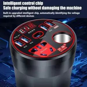 200W 다기능 자동차 전원 인버터 12V/24V 220V 변환기 Led 디스플레이 충전기 소켓 빠른 충전 액세서리