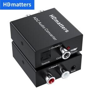 아날로그-디지털 오디오 변환기 ADC 3.5mm Aux + L/R RCA-Toslink/동축 디지털 스테레오 오디오-디지털