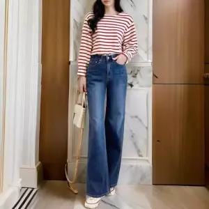 [옷자락]여자 엑스라지 세미플레어 청바지