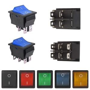 KCD4 4핀 6핀 전원 스위치 DPST 래칭 로커 LED 토글 16A 250VAC 20A 25x31mm