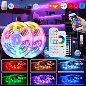 TUYA 와이파이 LED 스트립 조명 스마트 라이프 USB 5050 RGB 램프 테이프 TV PC 백라이트 방 플렉시블 다이