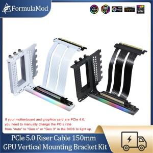 Formulamod GPU 수직 장착 브래킷 키트  PCIe 5.0 X16 라이저 케이블 150mm  그래픽 카드 조향