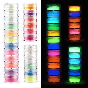 발광 파우더 수지 안료 세트  UV 에폭시 염료  DIY 주얼리 공예  크리스탈 재료  6 가지 색상
