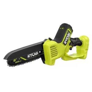 RYOBI 18V 브러시리스 8인치. 배터리 컴팩트 가지치기 미니 전기톱 (도구 전용)