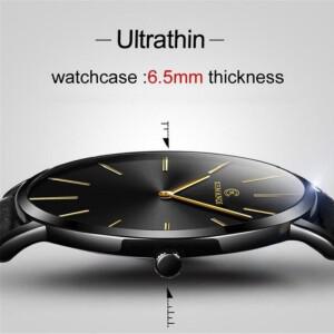 2025  비즈니스 남성 시계 골드 울트라 얇은 가죽 쿼츠 남자 손목 horloge mannen