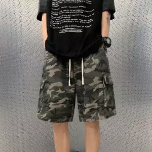 남자 밀리터리룩 여름 루즈핏 반바지 5부 허리밴딩 카모 팬츠 스트릿 패션 데일리