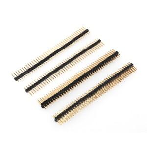 2.54 더블 로우 수 PCB 보드 핀 헤더 커넥터 스트립  금도금  2x40 핀  피치  10 개/로트