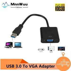 MnnWuu 외부 비디오 카드 미러 디스플레이 확장 컨버터  USB 3.0 VGA 어댑터  윈도우 7  8/10 데스크탑 노