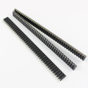 암컷 싱글 로우 스트레이트 라운드 핀 헤더 스트립 커넥터  2.54mm 피치  40 핀  5 개