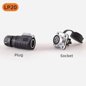 ZHQCN LP20 방수 IP68 내화성 편리하고 고속 2/3/4/5Pin 플러그 및 소켓 항공 커넥터 사각형 패널 마운트