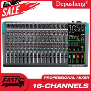 16 채널 오디오 사운드 믹서 Depusheng 믹싱 DJ 콘솔 USB, 48V 팬텀 파워 256 DSP 효과 무대용 테이블