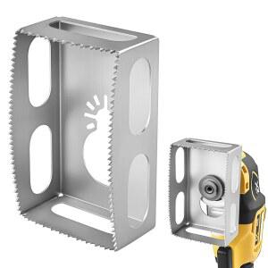 DEWALT 20V 및 MILWUKEE M18 진동 멀티 툴과 호환되는 사각 슬롯 커터 단일 갱 월 전기 박스 건식 벽체용 콘센트 효율적인 절단 도구 정사각형 1개