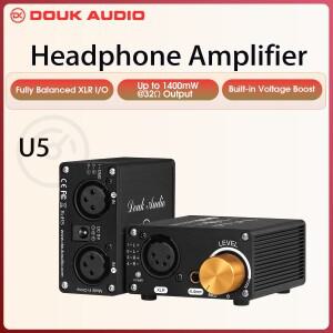 Douk Audio 미니 완전 균형 헤드폰 앰프, 스테레오 오디오 이어폰 XLR / 4.4mm 헤드셋용, 볼륨 조절