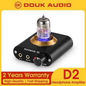 Douk Audio 울트라 컴팩트 진공 밸브 튜브 헤드폰 앰프, 홈 데스크탑 오디오 시스템용 스테레오 프리앰프
