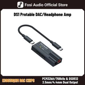 Fosi Audio DS1 DSD512 HiFi USB DAC 동글 헤드폰 앰프 미니 오디오 디코더 지원 32bit/768kHz, 4.4MM 밸런