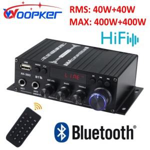 WOOPKER AK390 BT 5.0 하이파이 파워 앰프, 800W 스테레오 디지털 베이스 미디어 플레이어, 가정용 오디오