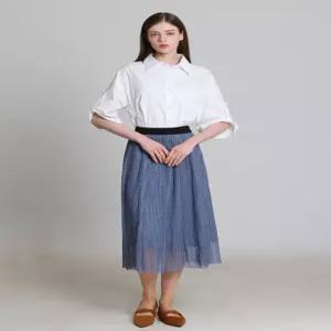 오조크 OZOC 폴리 메쉬 플리츠 A라인 스커트 택가격 139000원 710909