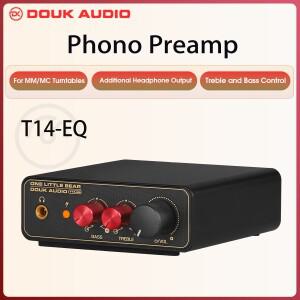 Douk Audio T14-EQ 스테레오 RIAA MM MC 포노 스테이지 프리앰프, 홈 턴테이블 3.5mm 헤드폰 앰프 포함
