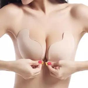 [하프클럽/셀럽하우스]숨쉬는 누드 브라 웨딩 드레스 볼륨 끈없는 붙이는 속옷 오프숄더