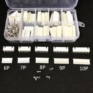 JST 커넥터 와이어 어댑터 XH 키트  XH2.54 6p 7p 8p 9 핀 10 2.54mm 피치 터미널 하우징 및 헤더  250 개