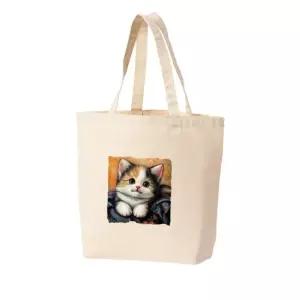 에코백 토트백 챗지피티 아기고양이 CAT 담요 애완묘 그림 프린트에코백