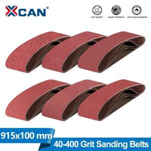 XCAN 5개입 100x915mm 샌딩 벨트 40/60/80/120/180/240/320/400 그릿 샌더 액세서리 금속 목재 가구 연마용