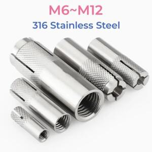 316 스테인리스 스틸 드롭인 익스팬션 앵커 M6 M10 볼트 스크류 탑 버스트 블라스팅 게코 플랫